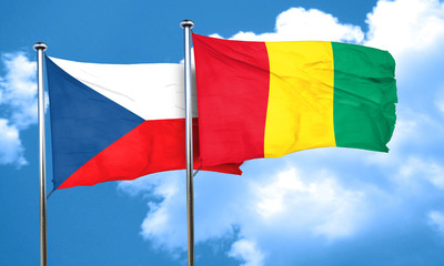 czechoslovakia flag with Guinea flag, 3D rendering
