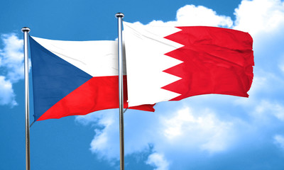 czechoslovakia flag with Bahrain flag, 3D rendering