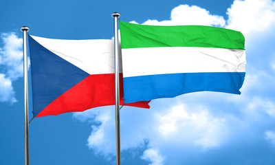 czechoslovakia flag with Sierra Leone flag, 3D rendering
