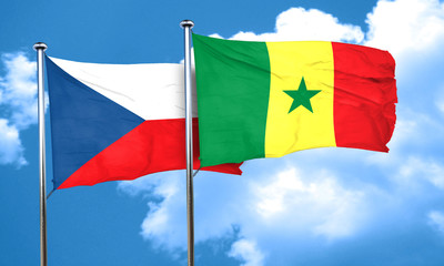 czechoslovakia flag with Senegal flag, 3D rendering