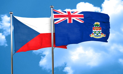 czechoslovakia flag with Cayman islands flag, 3D rendering