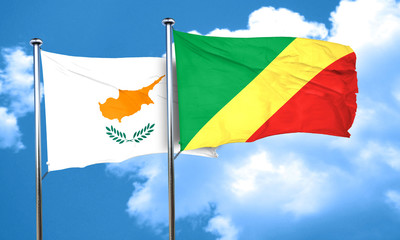 Cyprus flag with congo flag, 3D rendering