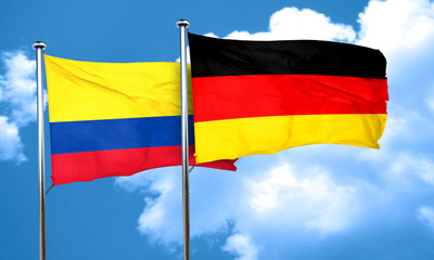 Colombia flag with Germany flag, 3D rendering