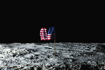 An American flag on the moon