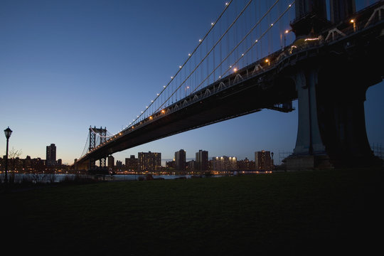 Manhattan Bridge at sunset, New York City