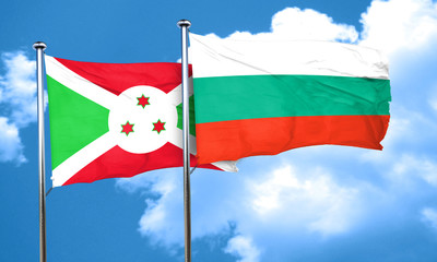 Burundi flag with Bulgaria flag, 3D rendering