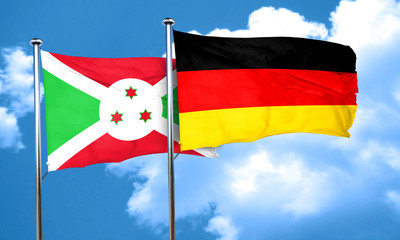 Burundi flag with Germany flag, 3D rendering