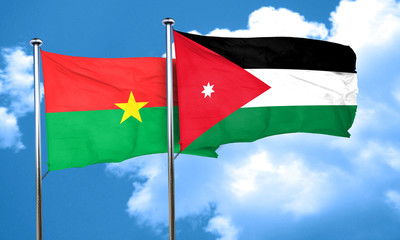 Burkina Faso flag with Jordan flag, 3D rendering