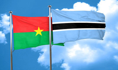 Burkina Faso flag with Botswana flag, 3D rendering