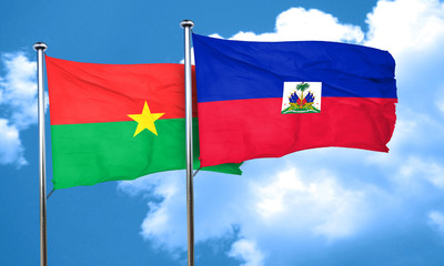 Burkina Faso flag with Haiti flag, 3D rendering