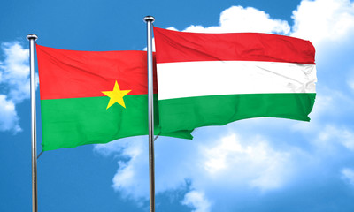 Burkina Faso flag with Hungary flag, 3D rendering