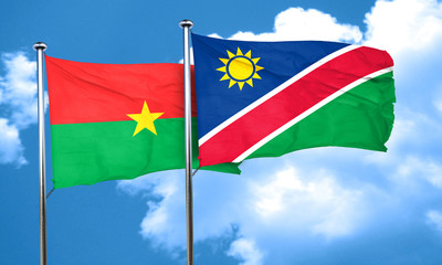 Burkina Faso flag with Namibia flag, 3D rendering
