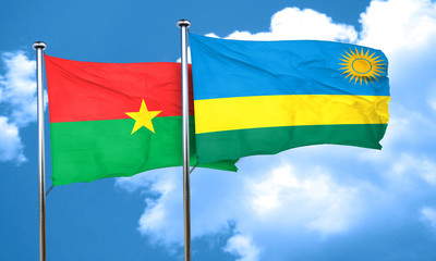 Burkina Faso flag with rwanda flag, 3D rendering