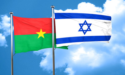Burkina Faso flag with Israel flag, 3D rendering