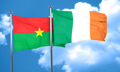 Burkina Faso flag with Ireland flag, 3D rendering