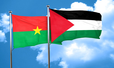 Burkina Faso flag with Palestine flag, 3D rendering