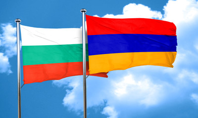 bulgaria flag with Armenia flag, 3D rendering