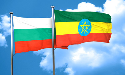 bulgaria flag with Ethiopia flag, 3D rendering
