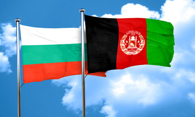 bulgaria flag with afghanistan flag, 3D rendering