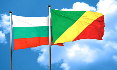 bulgaria flag with congo flag, 3D rendering
