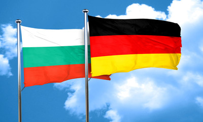 bulgaria flag with Germany flag, 3D rendering