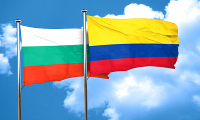 bulgaria flag with Colombia flag, 3D rendering