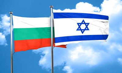 bulgaria flag with Israel flag, 3D rendering