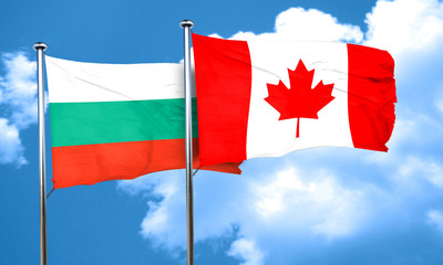 bulgaria flag with Canada flag, 3D rendering