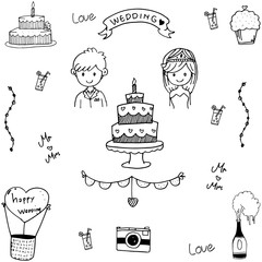 Doodle of wedding vector illustration