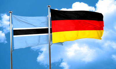 Botswana flag with Germany flag, 3D rendering