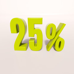 Percentage sign, 25 percent