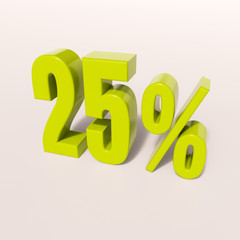 Percentage sign, 25 percent