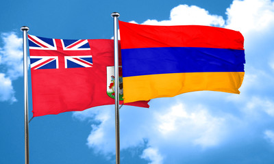 bermuda flag with Armenia flag, 3D rendering