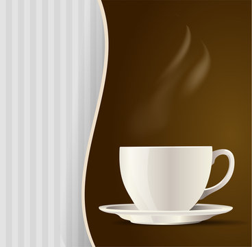 white cup tea or coffee menu background. vector illustration