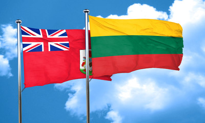 bermuda flag with Lithuania flag, 3D rendering