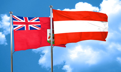 bermuda flag with Austria flag, 3D rendering