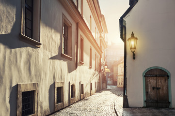 Early morning in an old street.