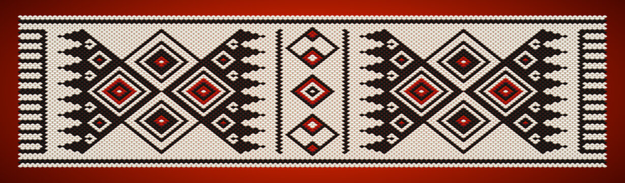 Fototapeta Red and Black Theme Sadu Weaving Belt