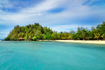 Fototapeta na wymiar Beach on Bolilanga Island. Togean Islands. Indonesia.