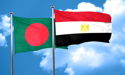 Bangladesh flag with egypt flag, 3D rendering