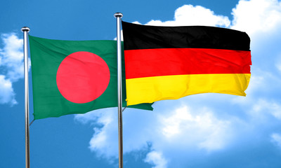 Bangladesh flag with Germany flag, 3D rendering
