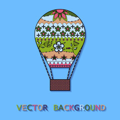 Background with air balloon colorful
