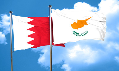Bahrain flag with Cyprus flag, 3D rendering