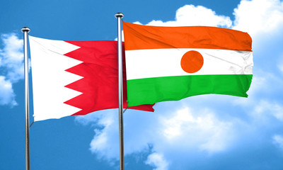 Bahrain flag with Niger flag, 3D rendering