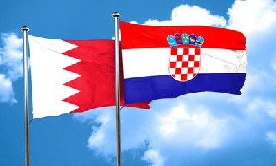 Bahrain flag with Croatia flag, 3D rendering