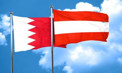Bahrain flag with Austria flag, 3D rendering