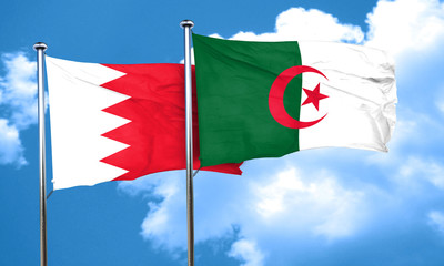 Bahrain flag with Algeria flag, 3D rendering
