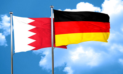 Bahrain flag with Germany flag, 3D rendering