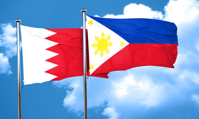Bahrain flag with Philippines flag, 3D rendering