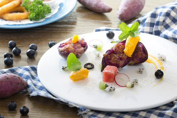 delicious food on table